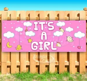 IT'S A GIRL Advertising Vinyl Banner Flag Sign MANY SIZES BABY SHOWER - Picture 1 of 6