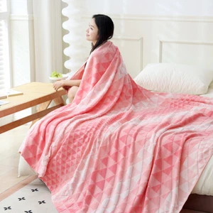 100 Cotton Towel Quilt Dyed Jacquard Air Conditioning Quilt Gradient Towel Quilt - Picture 1 of 43