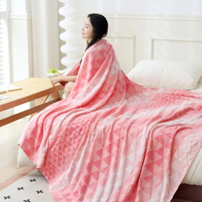 100 Cotton Towel Quilt Dyed Jacquard Summer Quilt Gradient Towel Quilt Bed Sheet - Image 1 of 4