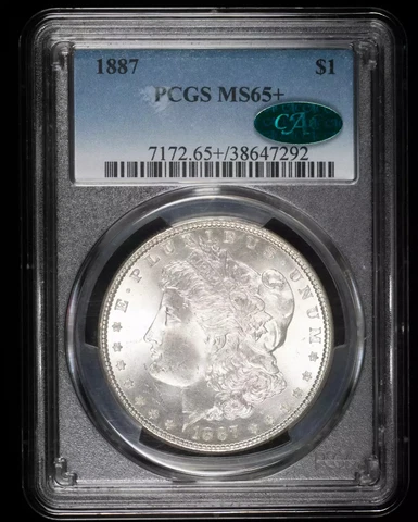 1887 P Morgan Silver Dollar PCGS MS-65+ CAC Cover