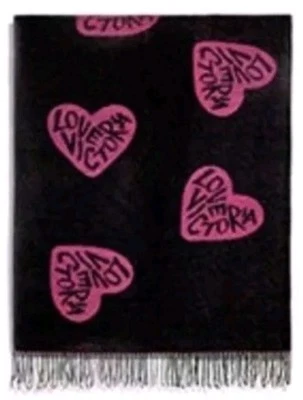 NUEVO CON ETIQUETAS Victoria Secret Black Friday MANTA CORAZONES Love Victoria NEGRO ROSA 50”x60” Foto 1 de 3