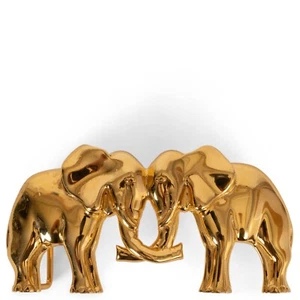 71646 auth HERMES gold-plated 1997 YEAR OF AFRICA ELEPHANT 32mm Belt Buckle - Picture 1 of 4