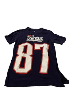 NFL Kids Boy Size Small T-Shirt Navy New England Patriots Rob Gronkowski #87 - Picture 1 of 9