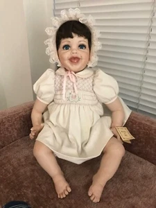 Vintage "Lovingly Handcrafted Porcelain Dolls" Billie "Bebe" Brown 25 inches - Picture 1 of 11