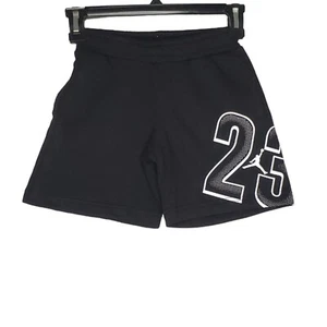 Nike Air Jordan Logo Drawstring Sweat Shorts 23 Fleece Black Girls Kids Size 6 - Picture 1 of 12