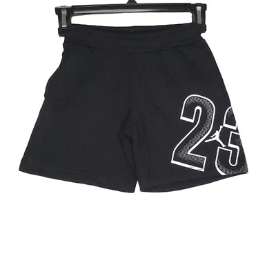 耐克 Air Jordan 标志抽绳运动短裤 23 羊毛黑色女孩儿童 6 码 — 第 1/4 张图片