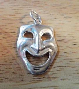 Sterling Silver 24x16mm Comedy Acting Theater High School College Charm - Picture 1 of 6