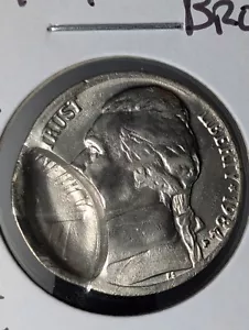 1984 P Jefferson Nickel Mint Error Partial Brockage UNC - Picture 1 of 8