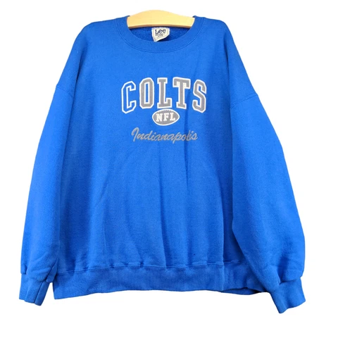 Lee Sport Mens NFL Colts Indianapolis Blue XXL Long Sleeve Crew Neck Vintage USA Cover