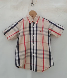 Burberry London Nova Check Shirt Boys 6 Honey 100% Cotton Made in Lithuania - Picture 1 of 13