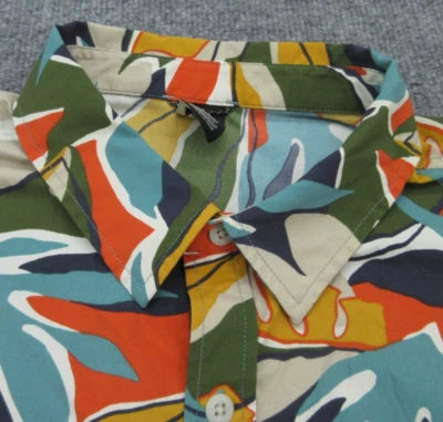 Рубашка мужская большая многоцветная с цветочным рисунком с коротким рукавом на пуговицах карман на молнии для взрослых L - Изображение 1 из 4