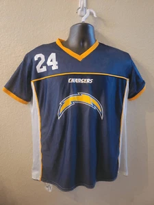 NFL Youth Navy White Play 60 Flag Football Chargers Reversible Jersey Medium - Picture 1 of 6