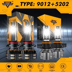 AUXBEAM 9012 & 5202 LED Headlight Fog Bulbs 6500K for GMC Sierra 1500 2014 2015 - Picture 1 of 12