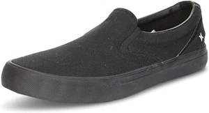Hurley Men's Arlo Slip On Canvas Skateboarding Slip on Shoes BLACK/BLACK - Picture 1 of 7