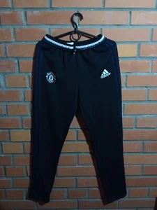Manchester United Training Football Soccer Pants Black Adidas Young Size L - Picture 1 of 8
