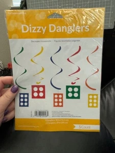 Block Party Multicolor 5ct. Dizzy Danglers Party Decoration New!!! - Picture 1 of 2