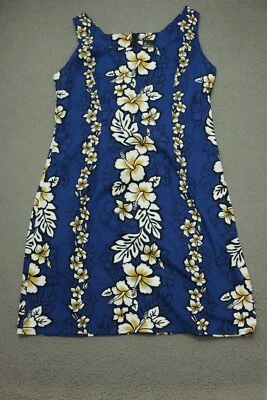 Royal Creations Womens Dress Size XL Blue Yellow Flowers - Image 1 of 4