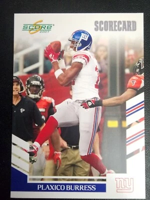 2007 SCORE SCORECARD #12 PLAXICO BURRESS NEW YORK GIANTS #144/750 FOOTBALL - Image 1 of 2