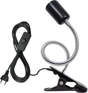 Portalampada E27 Con Pinza Regolabile Lampada a Collo Di Cigno Clip Portalampada - Foto 1 di 12