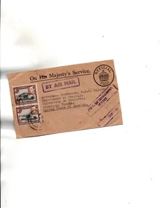 KUT 1952 airmail OHMS to US -Dodoma - Bild 1 von 1