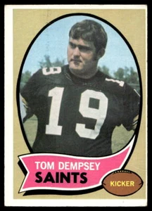 1970 Topps #140 Tom Dempsey radiocontrol New Orleans Saints en muy buena condición-en muy buen estado arruga - Imagen 1 de 2