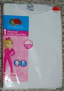 Girls Long Underwear Set WHITE WAFFLE KNIT THERMAL L/S Shirt Pants S 6-6X - Picture 1 of 1