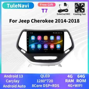 Android Car Radio For Jeep Cherokee 2014-2018 Stereo CarPlay GPS Player Screen - Picture 1 of 32