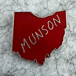 Vintage Munson Ohio State-Shaped Enamel Lapel Pin – Souvenir Collectible - Picture 1 of 3