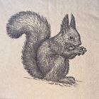 4 X Lunch Napkins/Decoupage/Craft/Dining/ Autumn Etching Squirrel On Fawn  B317