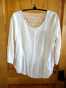 VERO MODA NWT PIPPA PEPLUM 3/4 TOP SIZE S MOONBEAM COLOR LACE BACK PANEL VISCOSE - Picture 1 of 8