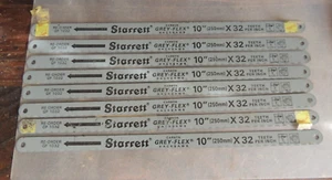 LOT OF 8 NEW OLD STOCK 10" STARRETT GF1032 Grey Flex Hacksaw Blades 32-TEETH - Picture 1 of 2