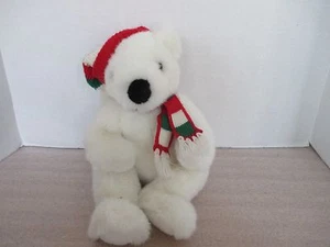 TY CLASSIC~1997 Plush HOLIDAY BEAR~Teddy Bear~Christmas~Scarf~Hat - Picture 1 of 2