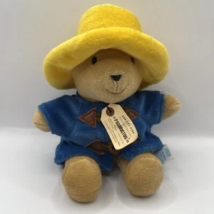 Paddington Bär 6 Zoll Plüsch Eden Toys blauer Knebelmantel. Mit Etikett. Vintage - Bild 1 von 3