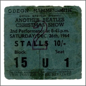 Beatles 1964 Odeon Hammersmith Ticket Stub (UK) - Bild 1 von 1