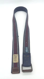 Polo Ralph Lauren Blue Red Striped D-Ring RL 67 Ribbon Belt Stripes 47" - Picture 1 of 13