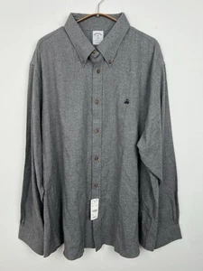 NWT Brooks Brothers XXL Long Sleeve Regent Fit Cotton Button Up Dress Shirt Gray - Picture 1 of 9