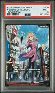 2025 Gundam GD01 EN #100 A Show Of Resolve Uncommon+ PSA 9 - Bild 1 von 2