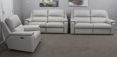 G Plan Harper Cambridge Chalk Power 3 & 3 Seater Sofas & Power Armchair - Image 1 of 4