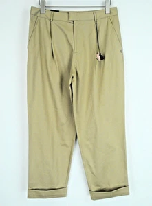 MAISON SCOTCH Women Trousers W30/L34 Khaki Brown Pleated Chino Cotton Stretch * - Picture 1 of 7