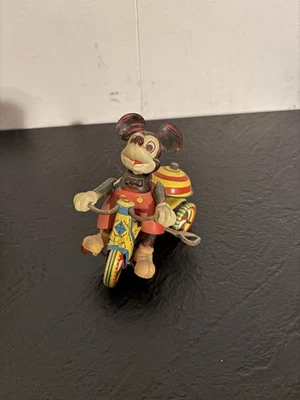 Vintage Walt Disney MICKEY MOUSE TRICYCLE  Wind-Up 1950’s Marx , Linemar - Image 1 of 4