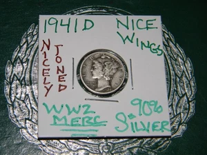 1941 D Merkur 90% Silber {WWII} Groschen - [DENVER MINT] (84 JAHRE ALT) - Bild 1 von 6