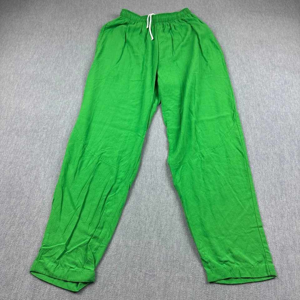 Pantalones de Colección Jams World Para Hombre Pequeños Verde Kelly Cordón Rayón Hechos en EE. UU. Foto 1 de 4