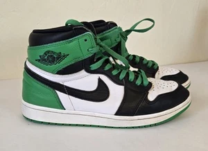 Air Jordan 1 High Lucky Green Mens Sz 10 Black White Nike Retro DZ5485-031 - Picture 1 of 21