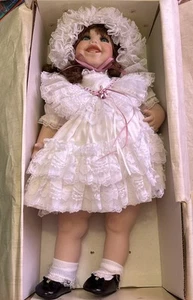 Ashton Drake Galleries Baby Doll 22" Porcelain White Lace GORGEOUS! - Picture 1 of 14