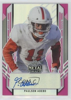 2021 Leaf Metal Draft Portrait Pink Rainbow /20 Paulson Adebo Rookie Auto RC - Image 1 of 2