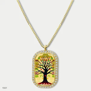 Gorgeous Tree Of Life Pendant Necklace Chain Photo Dog Tag Chain Gift Design Ele - Picture 1 of 4