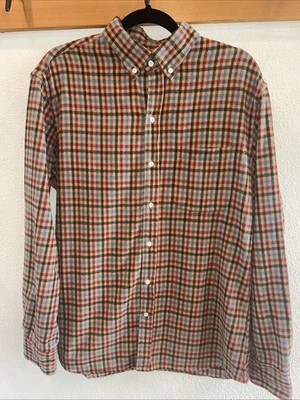 Gustin Brown/Blue Shadow Plaid Flannel Work Shirt XL USA - Image 1 of 4
