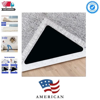 12 Pcs Non-Slip Dual Sided Rug Tape - Washable & Curl Preventing Solution - Image 1 of 4