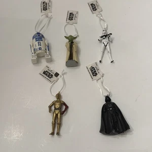 Star Wars Hallmark Ornament 5 Stück Disney R2D2 Yoda Vader C3PO Stormtrooper - Bild 1 von 6