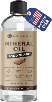 Aceite mineral para tabla de cortar madera, bloque de carnicero y cuchillo. Mineral de grado alimenticio Foto 1 de 4